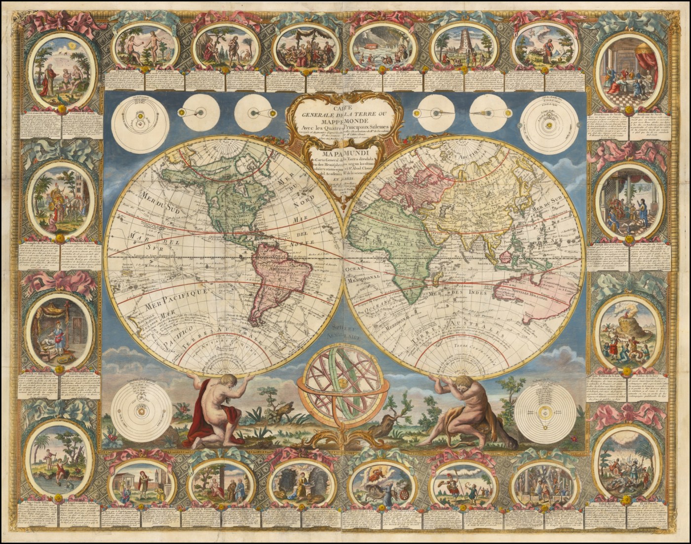 One of the Earliest Decorative Wall Maps to Show Captain James Cook's Discovery of Hawaii Easily one of the most decorative maps to be published in the second half of the eighteenth century, the ClouetMondhare was engraved by Jean Baptiste.