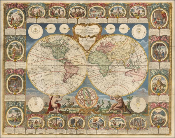 One of the Earliest Decorative Wall Maps to Show Captain James Cook's Discovery of Hawaii Easily one of the most decorative maps to be published in the second half of the eighteenth century, the ClouetMondhare was engraved by Jean Baptiste.