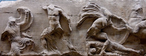 Relief from the Temple of Athena Nike at the Acropolis depicting a battle between Greek and Persian forces.