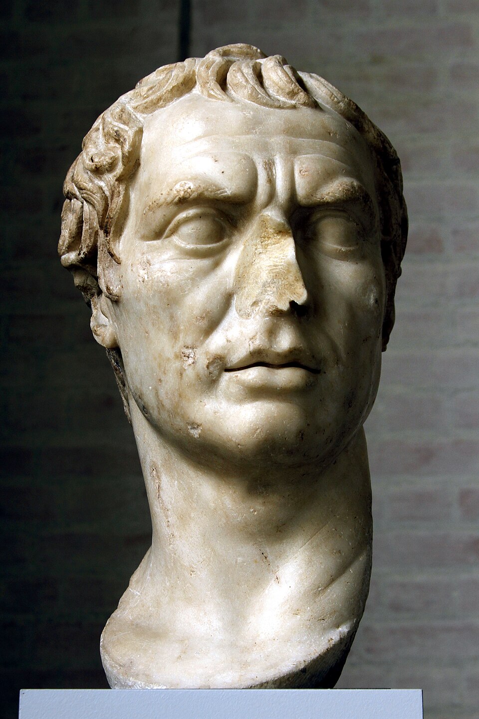Photograph of a bust of the Roman general Sulla on display at the Glyptothek in Munich, Germany.