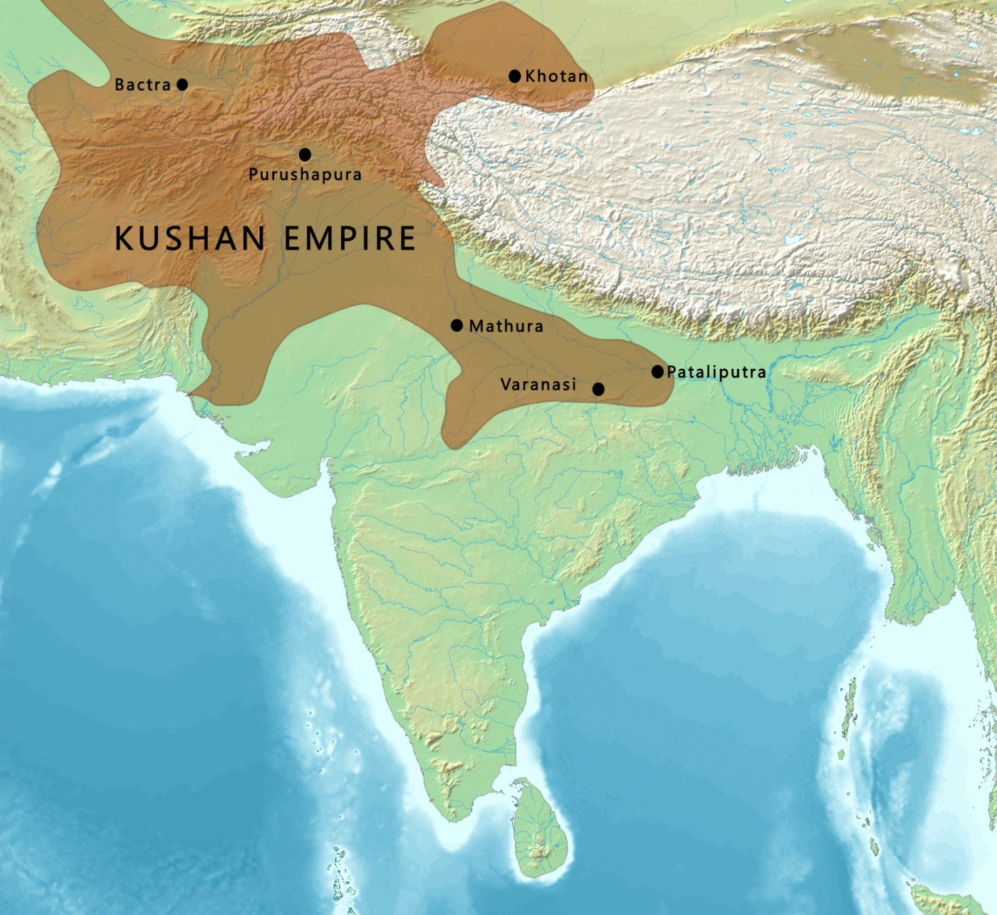 Map of the Kushan Empire.