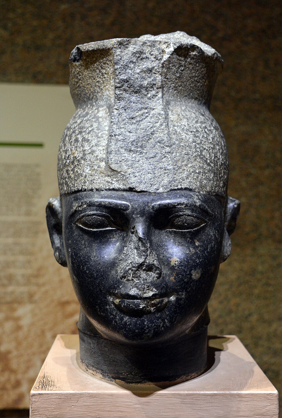 Statue of King Taharqa of the 25th (Kushite) Dynasty, a Nubian pharaoh who ruled Egypt during the late 8th–7th century BCE, showing his royal likeness at El‑Kurru.