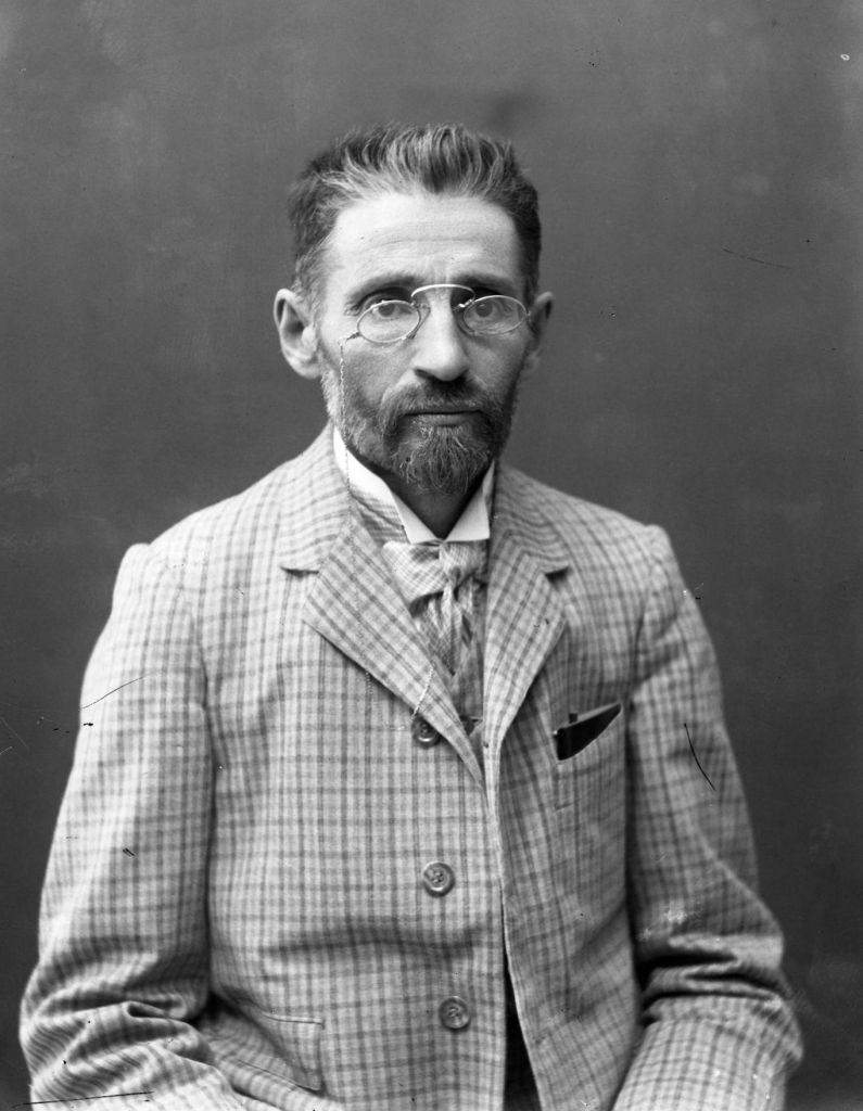 Portrait of Eliezer Ben-Yehuda, the Russian-Jewish linguist and lexicographer credited with reviving Hebrew as a modern spoken language in Israel.