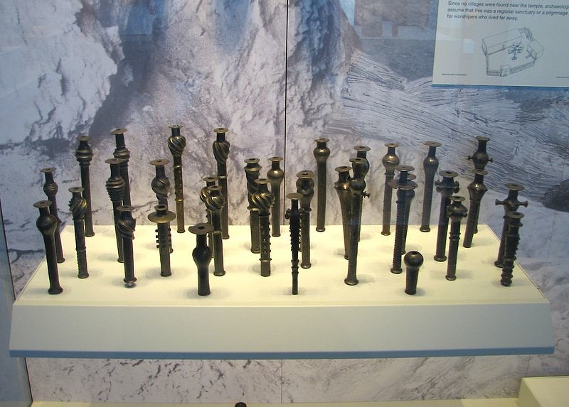 Copper Age (Chalcolithic) copper artifacts from the southern Levant, showing early metal tools and objects used between 4500–3300 B.C.